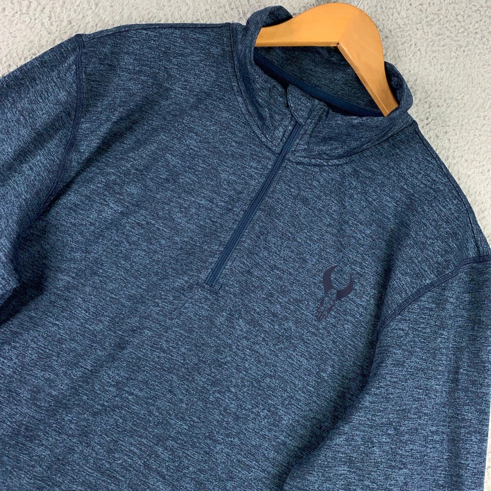 Badlands Every Wear 1/4 Zip Pullover Mens XL Blue Performance Athletic Hiking LS